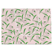 Sneeuwklokjepatroon Op Roze Roos Groot Cadeauzakje (Voorkant)