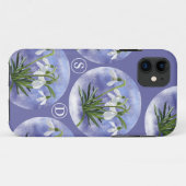 Sneeuwklokjes bloemendruppels Initialen trendy voo Case-Mate iPhone Case (Achterkant (horizontaal))