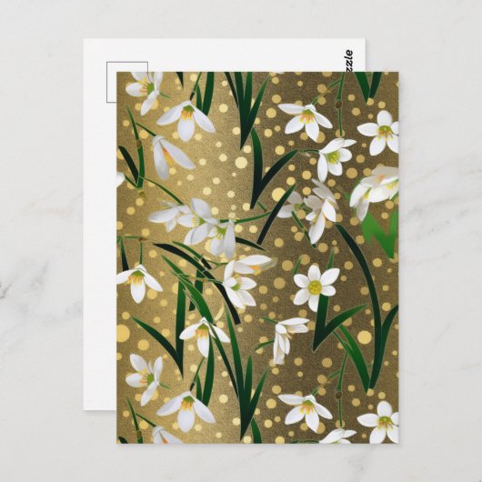 Sneeuwklokjes Chiyogami Briefkaart (Voorkant / Achterkant)