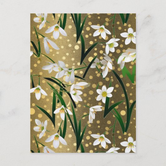 Sneeuwklokjes Chiyogami Briefkaart (Voorkant)