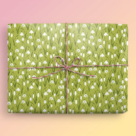 Sneeuwklokjes Groene Lente Pasen Cadeaupapier