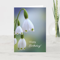 Sneeuwklokjes Happy Birthday Kaart