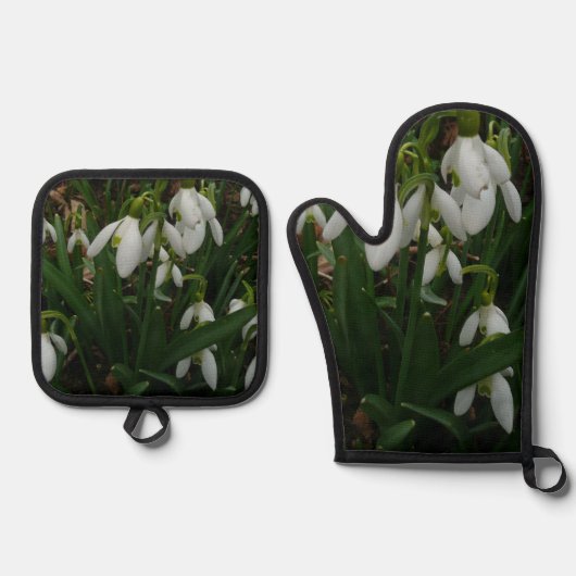 Sneeuwklokjes I (Galanthus) Spring Floral Ovenwant & Pannenlap Set (Voorkant)