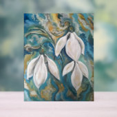 Sneeuwklokjes in de smaragdgroene tuin acryl bord (Neutraal)