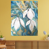 Sneeuwklokjes in de smaragdgroene tuin canvas afdruk (Insitu (Woonkamer))