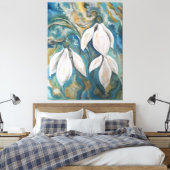 Sneeuwklokjes in de smaragdgroene tuin canvas afdruk (Insitu (Slaapkamer))