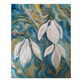 Sneeuwklokjes in de smaragdgroene tuin perfect poster