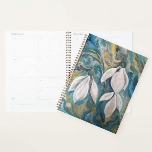 Sneeuwklokjes in de smaragdgroene tuin planner (Display)