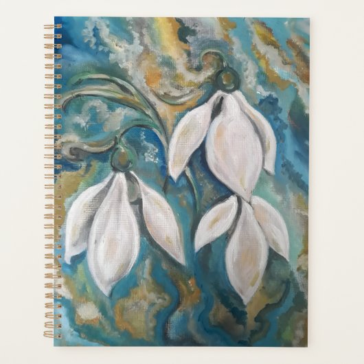 Sneeuwklokjes in de smaragdgroene tuin planner (Voorkant)