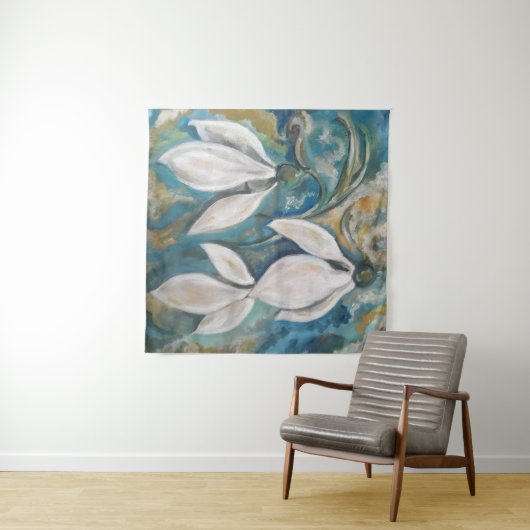 Sneeuwklokjes in de smaragdgroene tuin wandkleed (In Situ (horizontaal))