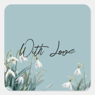 Sneeuwklokjes Januari Bloemen Tuinieren Lente Vierkante Sticker