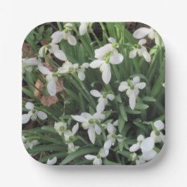 Sneeuwklokjes op een Square Paper Bord