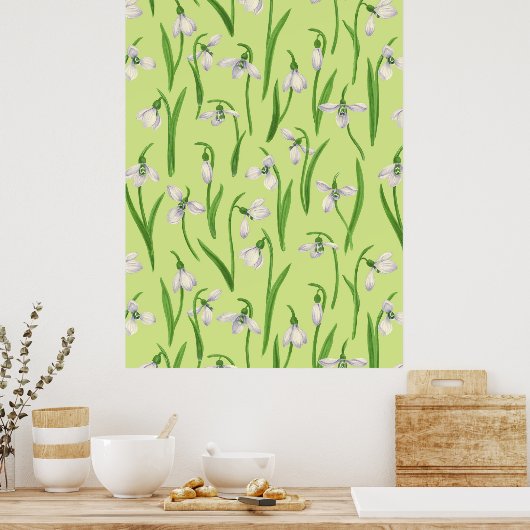 Sneeuwklokjes op honingdauw poster (Keuken)