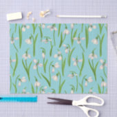 Sneeuwklokjes op zwembad blauw tissuepapier (Craft)