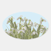 Sneeuwklokjes Ovale Sticker (Voorkant)