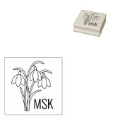 Sneeuwklokjes - Spring Flowers Monogram Initialen Rubberstempel (Gestempeld)