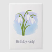 Sneeuwklokjes Voorjaarsbloemen op Waterverf Insert Vellum Uitnodigingen (Voorkant)