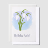 Sneeuwklokjes Voorjaarsbloemen op Waterverf Insert Vellum Uitnodigingen (Offset)
