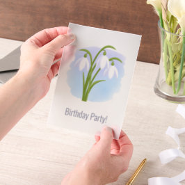 Sneeuwklokjes Voorjaarsbloemen op Waterverf Insert Vellum Uitnodigingen