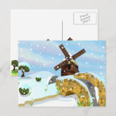 Sneeuwklokjes windmolen briefkaart (Voorkant / Achterkant)