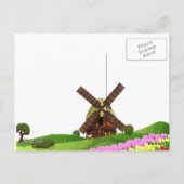 Sneeuwklokjes windmolen briefkaart (Achterkant)