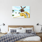 Sneeuwklokjes windmolen canvas afdruk (Insitu (Slaapkamer))