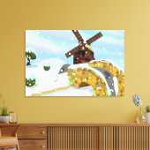 Sneeuwklokjes windmolen canvas afdruk (Insitu (Woonkamer))