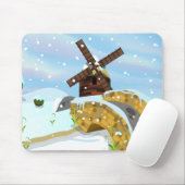 Sneeuwklokjes windmolen muismat (Met muis)