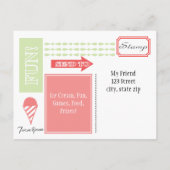 Sneeuwkloon nodigt uit uitnodiging briefkaart (Achterkant)