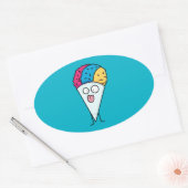 Sneeuwkloon ventilatorijstroop zoete smaak ovale sticker (Envelop)