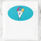 Sneeuwkloon ventilatorijstroop zoete smaak ovale sticker (Tas)