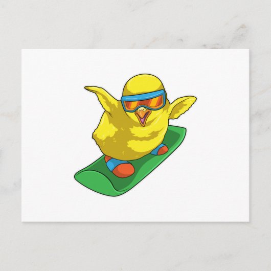 Sneeuwklopper Snowboarden Briefkaart (Voorkant)