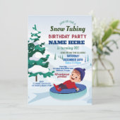 Sneeuwknobbel Birthday Party Slopes Snow Invitatio Kaart (Staand voorkant)
