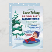 Sneeuwknobbel Birthday Party Slopes Snow Invitatio Kaart (Voorkant / Achterkant)