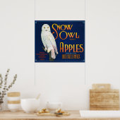 Sneeuwknollen kratellabel voor appels poster (Keuken)