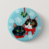 Sneeuwknop voor katten wintermistletoe Kerstmis Ronde Button 5,7 Cm (Voorkant)