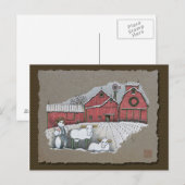 Sneeuwkoeien en -Barn Briefkaart (Voorkant / Achterkant)