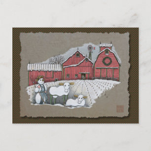 Sneeuwkoeien en -Barn Briefkaart