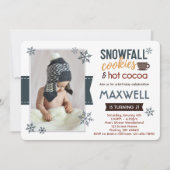 Sneeuwkoekjes en cacaowinter Foto Birthday Party Kaart (Voorkant)