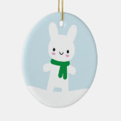 Sneeuwkonijn & Beer - Dubbelzijdig Keramisch Ornament (Rechts)