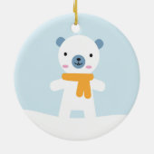 Sneeuwkonijn & Beer - Dubbelzijdig Keramisch Ornament (Achterkant)