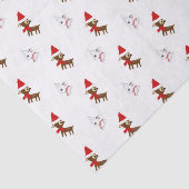 Sneeuwkonijn en rendier kerstkunstpatroon tissuepapier (Detail)