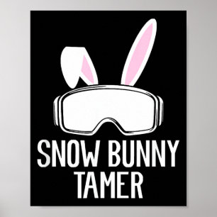 Sneeuwkonijn temmer ski grappig apres feestje skië poster