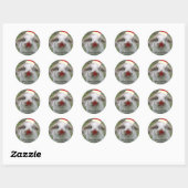 sneeuwkonijn, Vrolijk Kerstfeest Ronde Sticker (Vel)