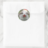 sneeuwkonijn, Vrolijk Kerstfeest Ronde Sticker (Tas)