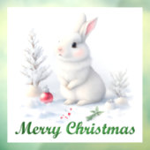 Sneeuwkonijn Vrolijk Kerstmis Venster Cling Raamsticker (Vel 3)