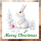 Sneeuwkonijn Vrolijk Kerstmis Venster Cling Raamsticker (Vel 2)