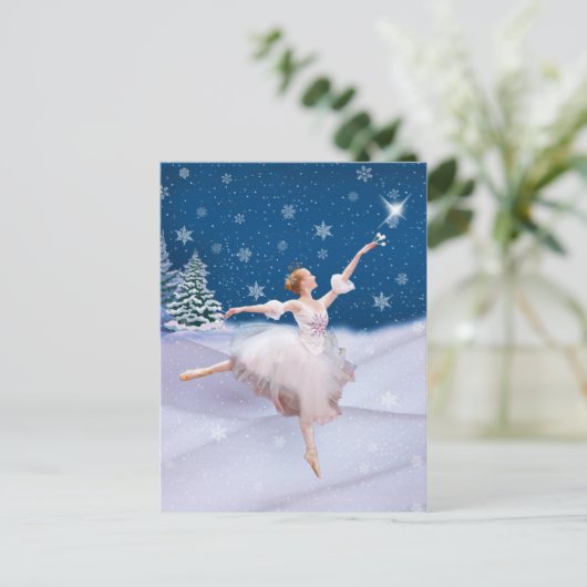 Sneeuwkoningin Ballerina  Briefkaart (Staand voorkant)