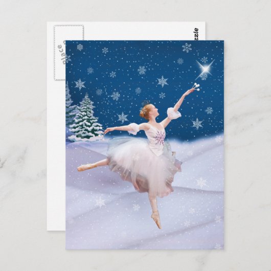Sneeuwkoningin Ballerina  Briefkaart (Voorkant / Achterkant)