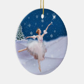 Sneeuwkoningin Ballerina kerstversiering Keramisch Ornament (Rechts)